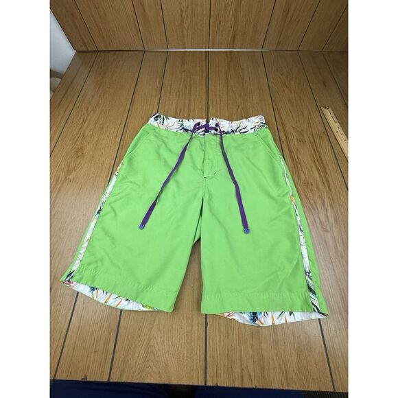 Robert Graham Mens Sand City Swim Trunks Board Shorts 30‎ Green - Picture 1 of 16